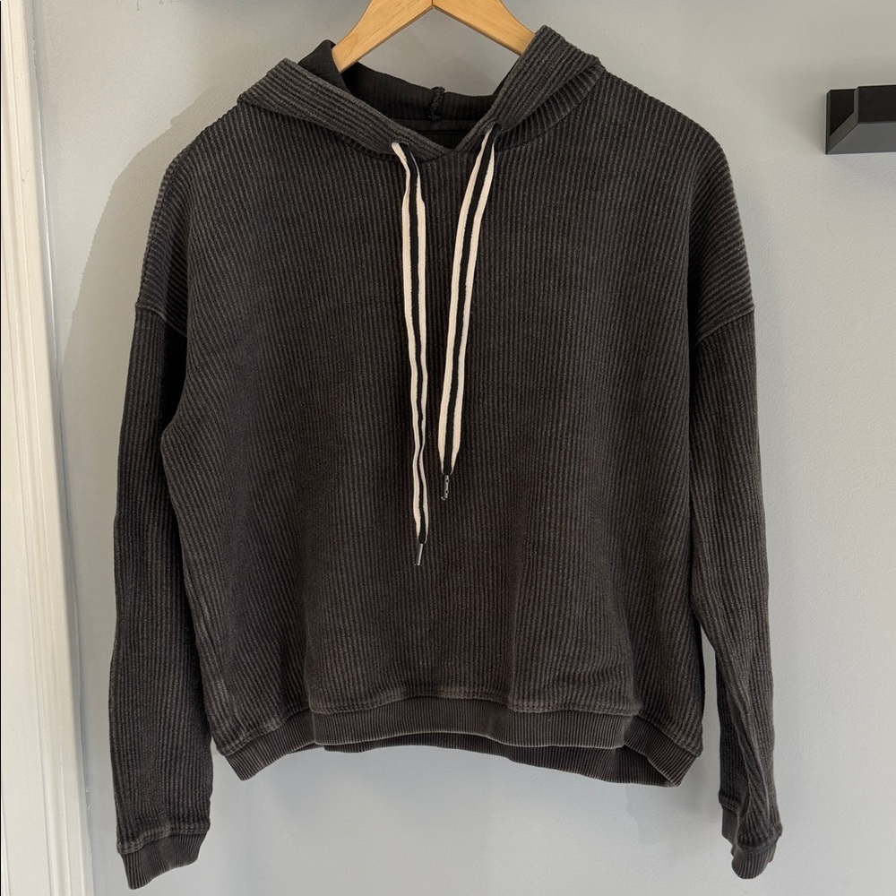 Aerie Ribbed Oversized Cropped Hoodie